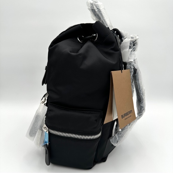 BURBERRY - Nylon Logo Print Medium Rucksack Backpack - Picture 6 of 13